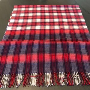 Blanket scarf mixed plaid